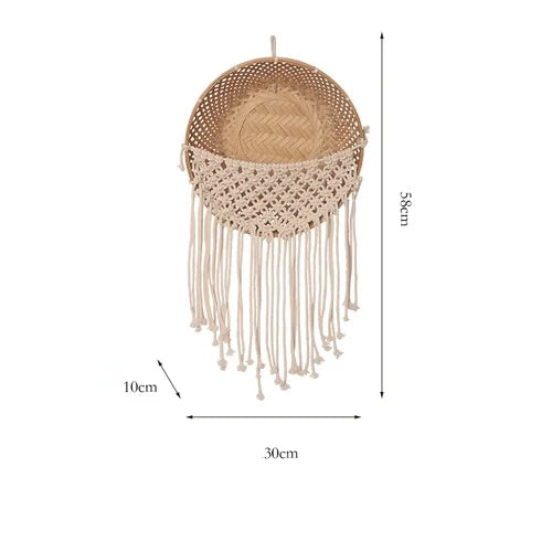 Rattan Macrame Hanging Basket-ToShay.org