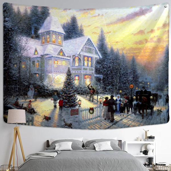 Snow Scape Art Tapestry-ToShay.org