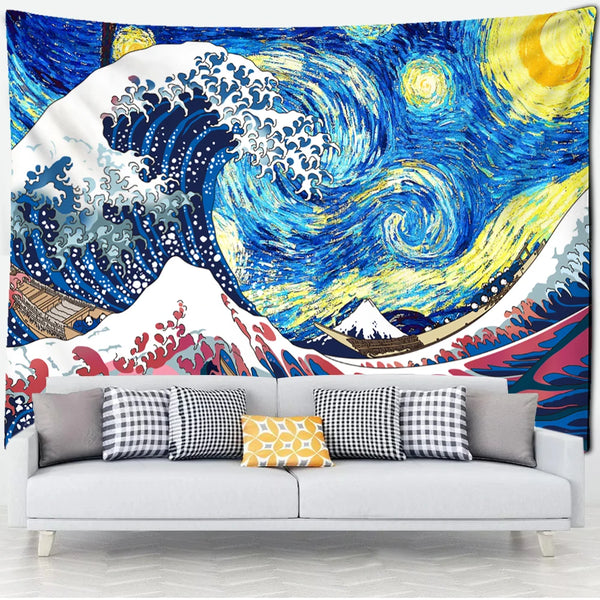 Sea Waves Art Tapestry-ToShay.org