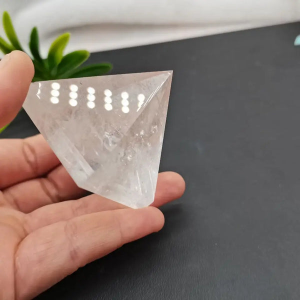 Clear White Crystal Pyramid-ToShay.org