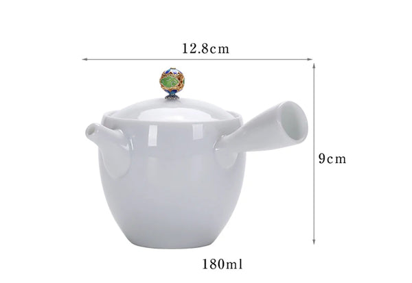 White Glazed Ceramic Teapot-ToShay.org