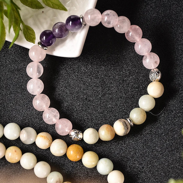 Pink Rose Quartz Mala Beads-ToShay.org