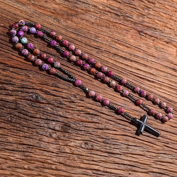 Purple Emperor Jasper Rosary-ToShay.org