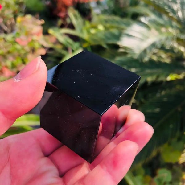 Black Obsidian Quartz Cube-ToShay.org