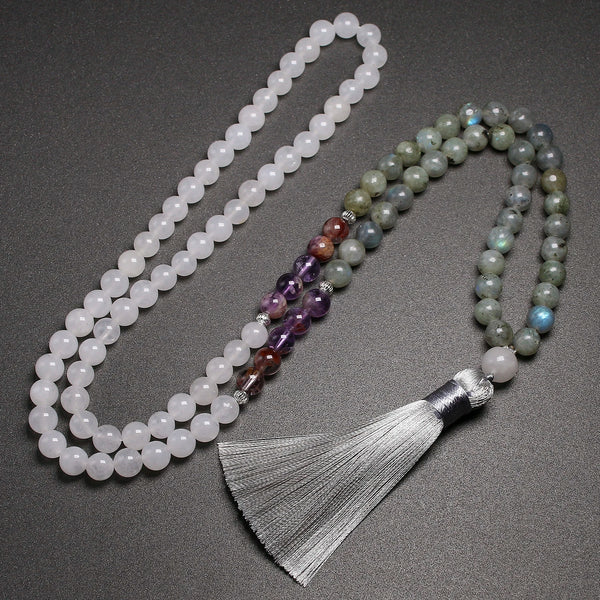 Grey Labradorite Mala Beads-ToShay.org