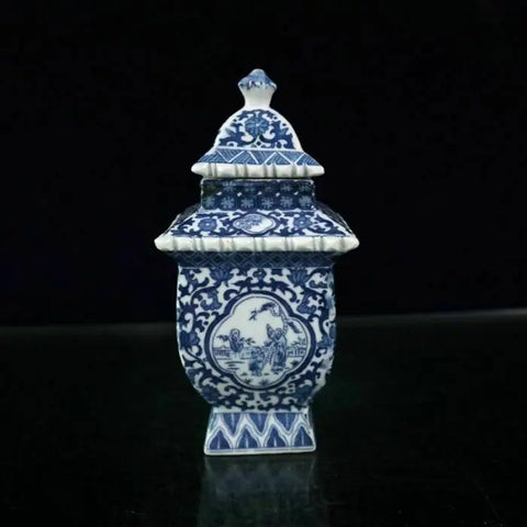 Blue White Old Porcelain Jar-ToShay.org