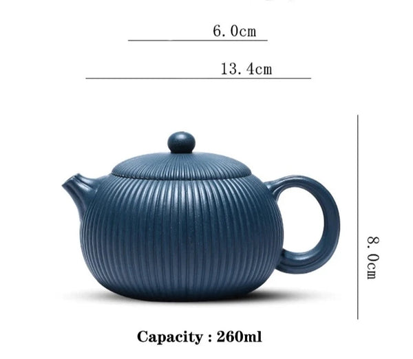 Blue Azure Clay Teapot-ToShay.org