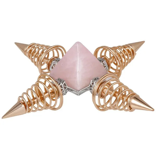 Crystal Quartz Copper Spiral Pyramid-ToShay.org