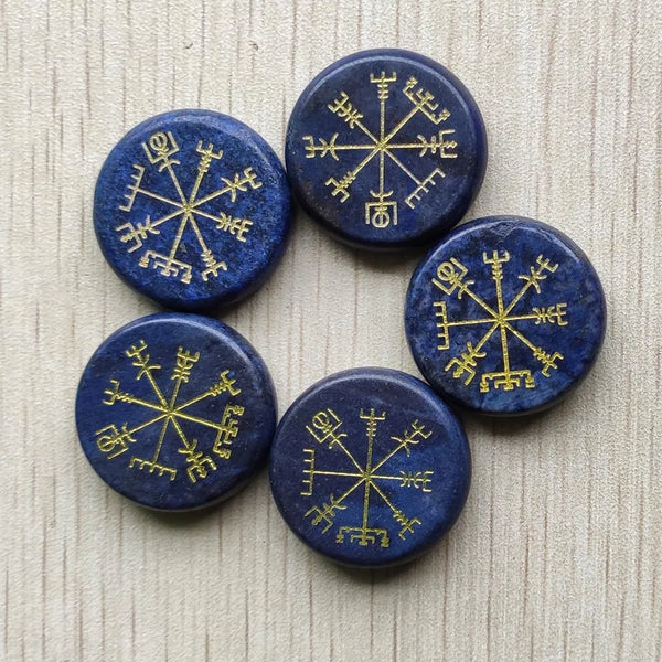 Blue Lapis Lazuli Compass Palm Stones-ToShay.org