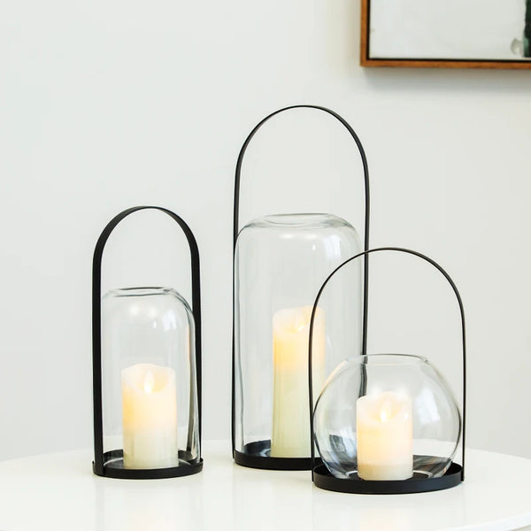 Clear Glass Candle Holder-ToShay.org