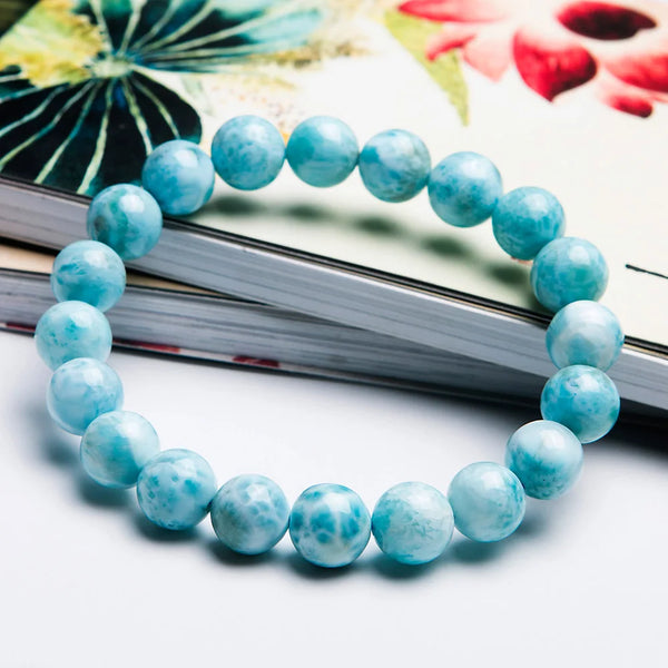 Blue Larimar Bead Bracelet-ToShay.org