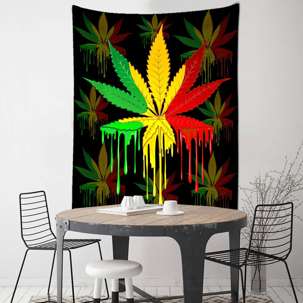 Fluorescent Leaf Art Tapestry-ToShay.org