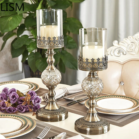 Bronze Glass Candle Holders-ToShay.org