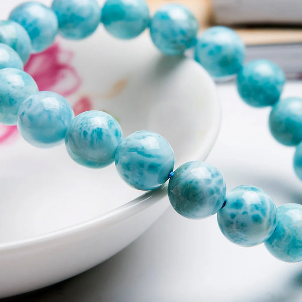 Blue Larimar Bead Bracelet-ToShay.org