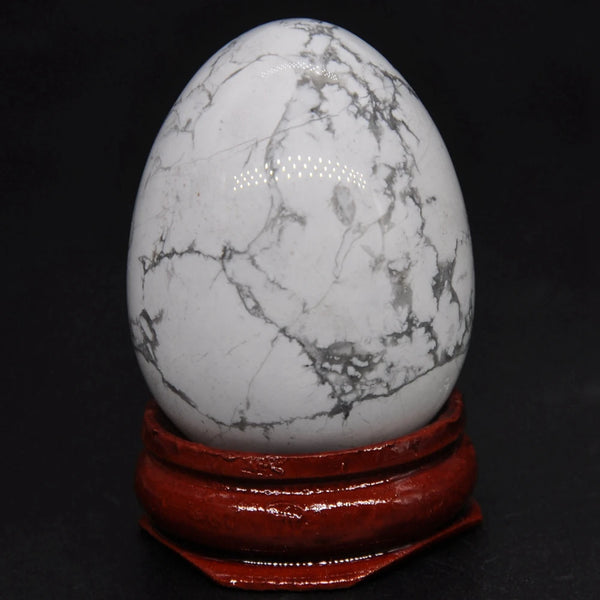 White Howlite Turquoise Egg-ToShay.org