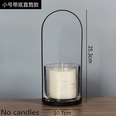 Clear Glass Candle Holder-ToShay.org