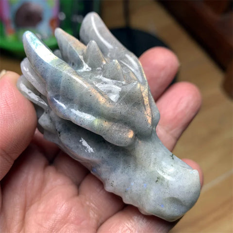 Blue Labradorite Dragon Skull-ToShay.org