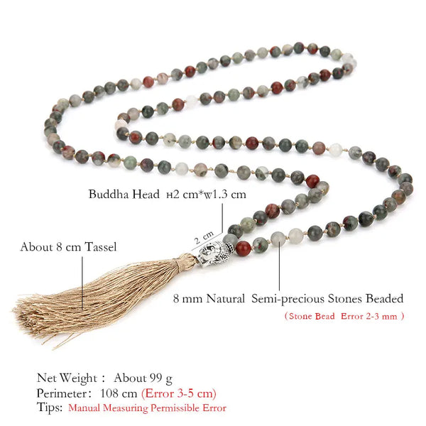 Green Bloodstone Mala Beads-ToShay.org