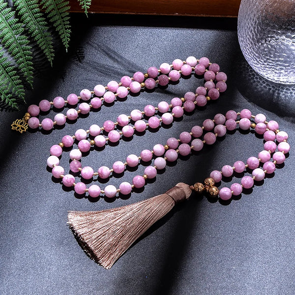 Pink Kunzite Mala Beads-ToShay.org