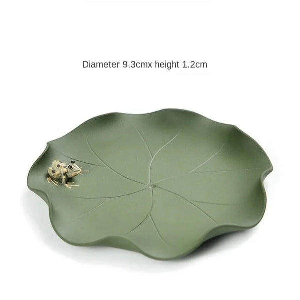 Yixing Clay Frog Leaf Plate-ToShay.org