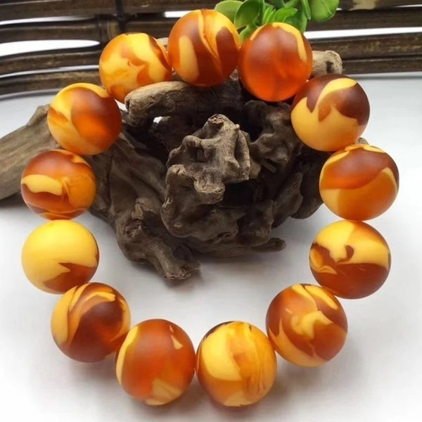 Yellow Amber Beeswax Bracelet-ToShay.org