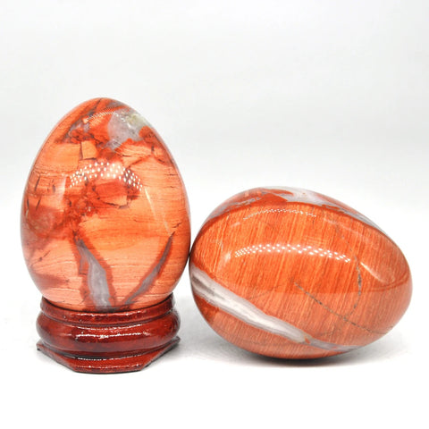 Red Silver Leaf Jasper Egg-ToShay.org