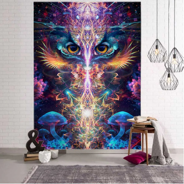 Owl Starry Sky Tapestry-ToShay.org