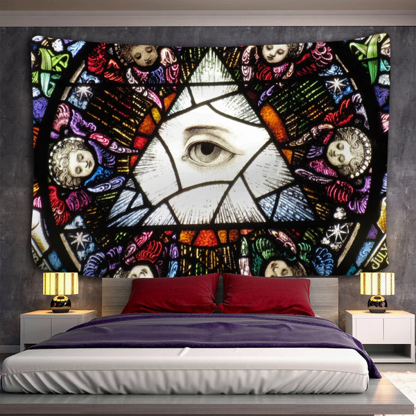 Stain Glass Eye Art Tapestry-ToShay.org