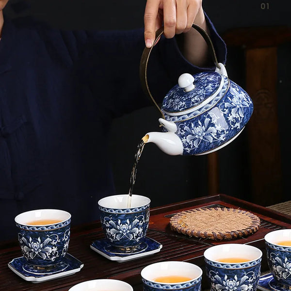 Blue White Porcelain Tea Set-ToShay.org