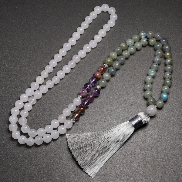 Grey Labradorite Mala Beads-ToShay.org