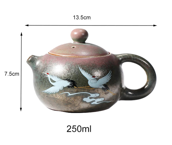 Crane Pottery Tea Pot-ToShay.org