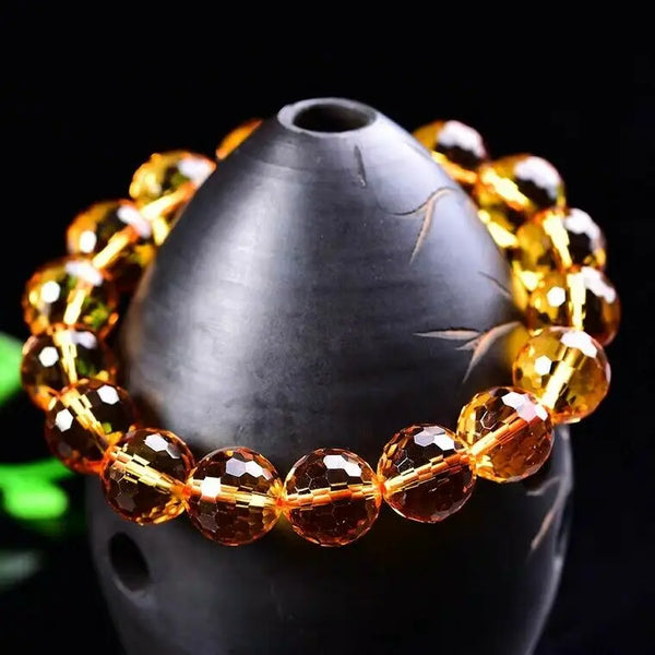 Yellow Citrine Bead Bracelet-ToShay.org