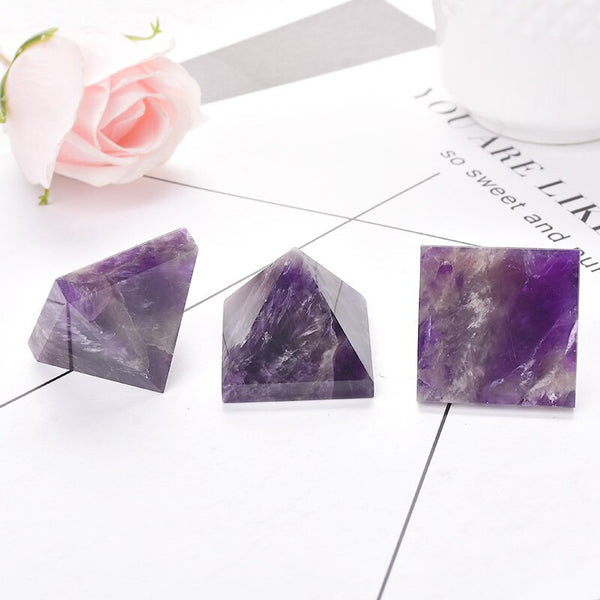 Purple Amethyst Crystal Pyramid-ToShay.org