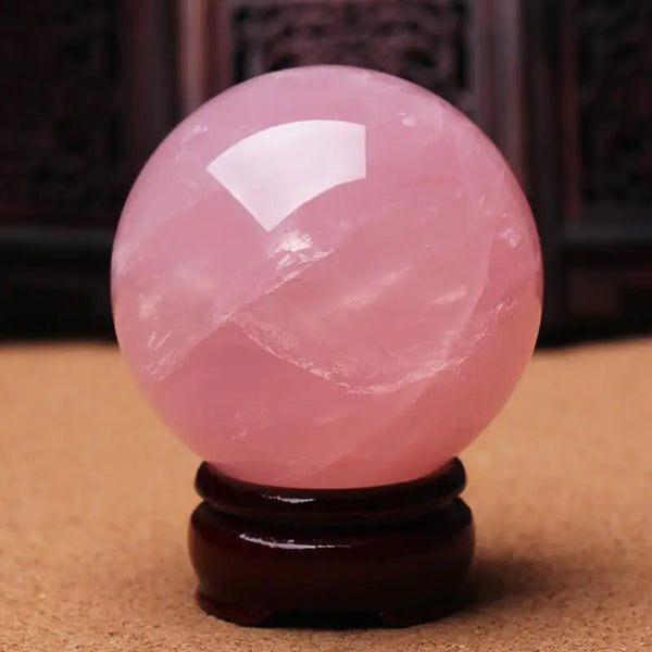 Pink Rose Quartz Crystal Ball-ToShay.org