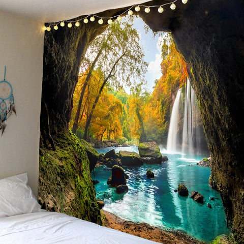 Forest Waterfall Tapestry-ToShay.org