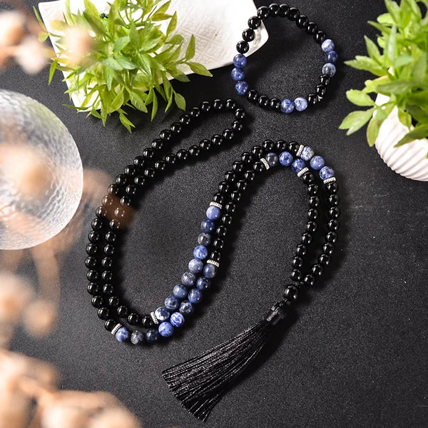 Black Agate Mala Beads-ToShay.org