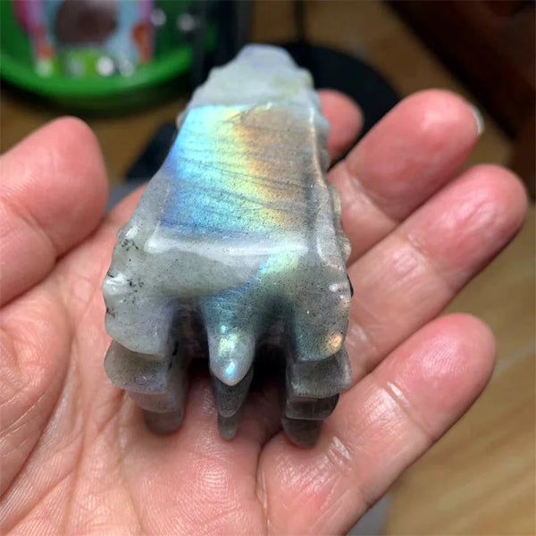 Blue Labradorite Dragon Skull-ToShay.org