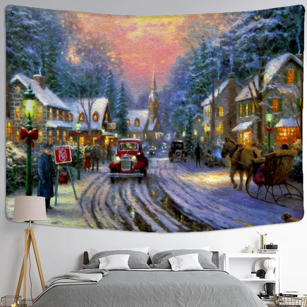 Snow Scape Art Tapestry-ToShay.org