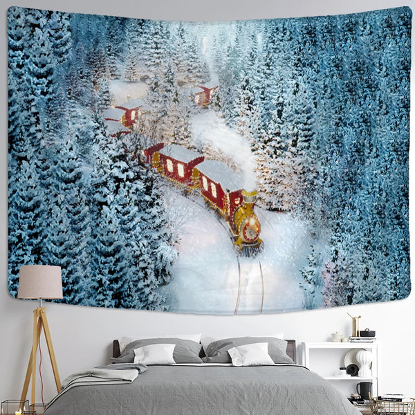 Snow Scape Art Tapestry-ToShay.org