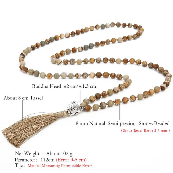 Brown Picture Jasper Mala Beads-ToShay.org