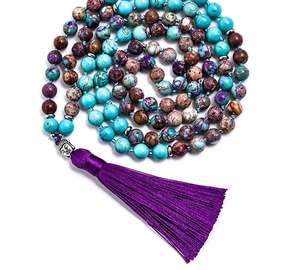 Blue Turquoise Mala Beads-ToShay.org