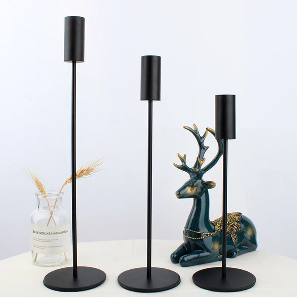 Black Stem Candle Holder-ToShay.org