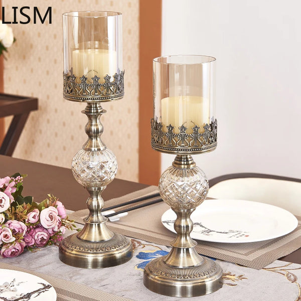 Bronze Glass Candle Holders-ToShay.org