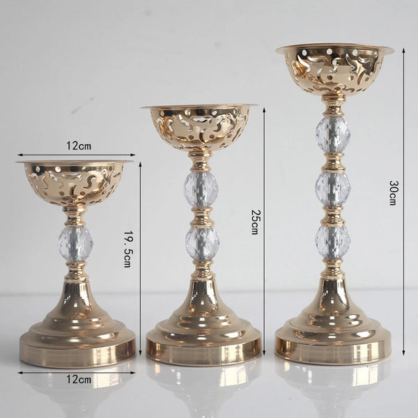 Gold Crystal Vase Candle Holder-ToShay.org