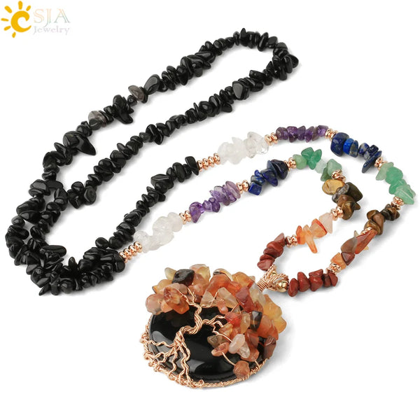 Chakra Crystal Pendant Necklace-ToShay.org