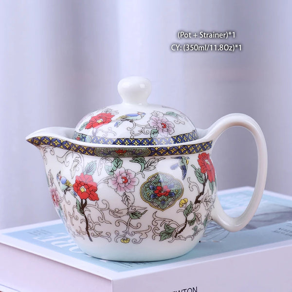 White Painted Ceramic Tea Sets-ToShay.org