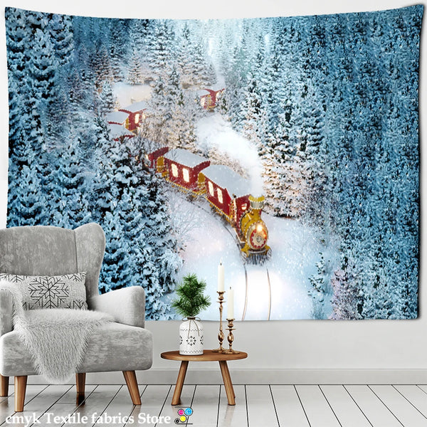 Snow Scape Art Tapestry-ToShay.org