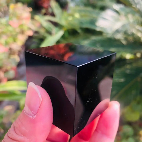 Black Obsidian Quartz Cube-ToShay.org