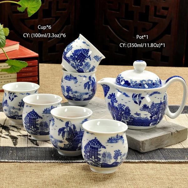 White Painted Ceramic Tea Sets-ToShay.org