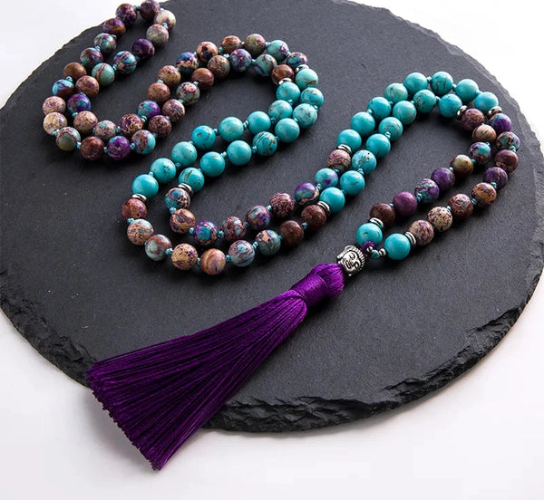 Blue Turquoise Mala Beads-ToShay.org